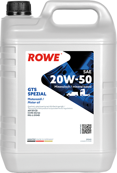 Rowe Hightec GTS Special SAE 20W-50, 5 lt